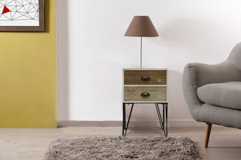 Bout de canapé bois 2 couleurs pieds épingle LAZURO