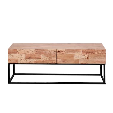 Meuble tv bois d'acacia sablé 2 tiroirs PERTH