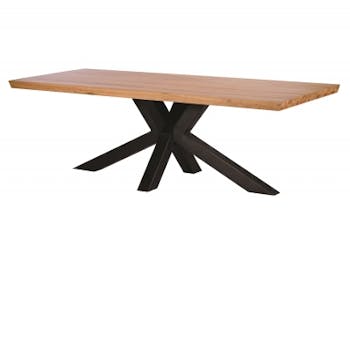 Table à manger bois métal pied croisé 240 cm VOLGA