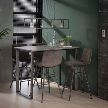 Mange-debout effet béton piètement cadre 120 cm HELSINKI