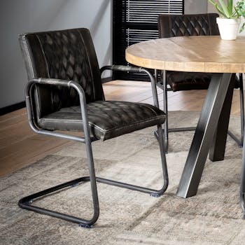 Fauteuil industriel anthracite motif diamant MELBOURNE