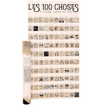 Poster à gratter "les 100 choses" 74 cm
