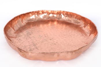 Plateau rond en alu cuivré