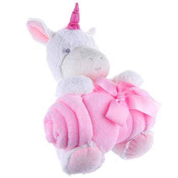 Peluche licorne avec plaid