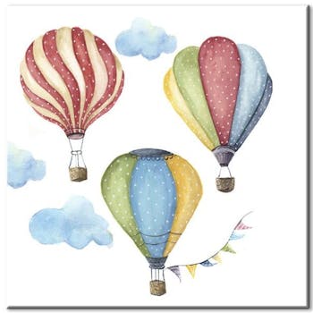 Tableau enfant 3 montgolfières aluminium