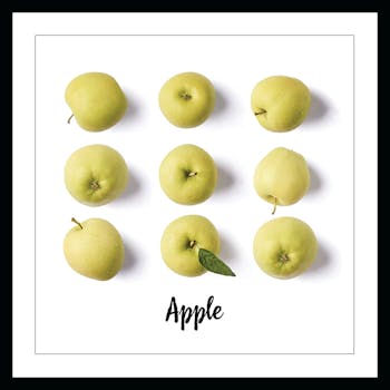 Affiche cuisine encadrée pommes vertes