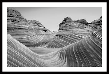 Affiche décorative encadrée roches Grand Canyon noir et blanc