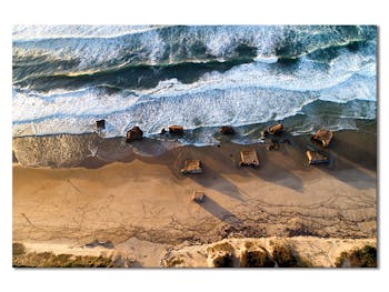 Tableau design blockhaus plage aluminium visuel 1