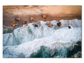 Tableau design blockhaus plage aluminium visuel 2