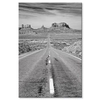 Tableau toile route Grand Canyon noir et blanc