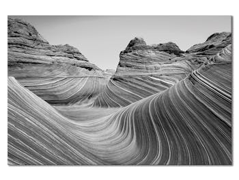 Tableau toile roches Grand Canyon noir et blanc