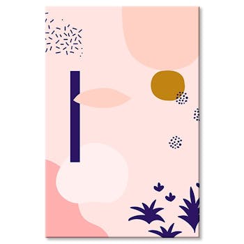 Tableau toile graphique rose poudré