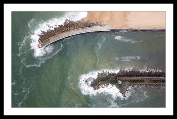 Affiche décorative encadrée estacade Capbreton