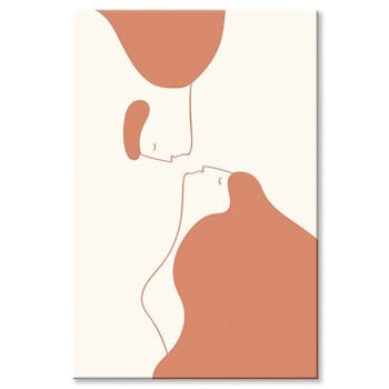 Tableau toile graphique baiser