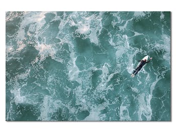 Tableau toile surfeur en mer