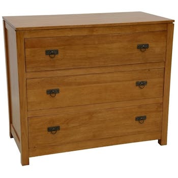 Commode Hévéa 3 tiroirs 100x50x84,6cm HELENA