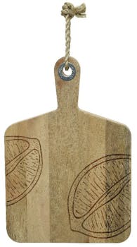 Planche à découper en bois de manguier motif citron M1