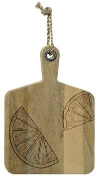 Planche à découper en bois de manguier motif citron M3