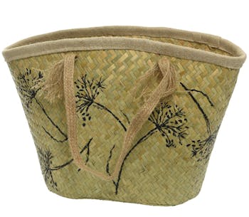 Grand panier à anses en fibres naturelles