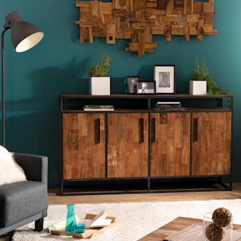 Buffet vintage bois recyclé 4 portes SWING