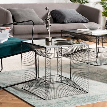 Table d'appoint en verre et métal BANGALORE