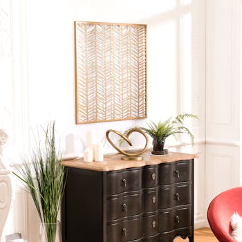 Décoration murale en métal doré feuilles BANGALORE