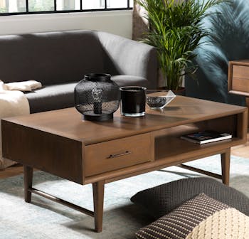 Table basse vintage 2 tiroirs 1 niche PADANG