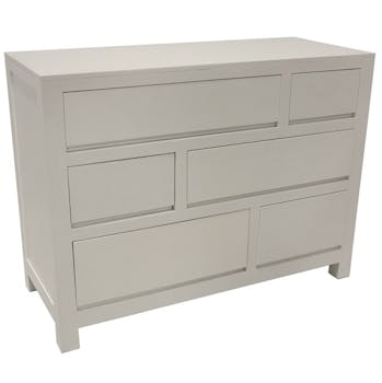 Commode moderne hévéa 6 tiroirs 120cm OLGA