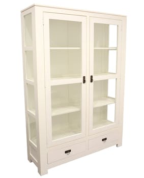 Etagère vitrée hévéa 120cm HELENA