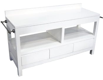 Meuble bas salle de bain 3 tiroirs hévéa 154cm OLGA