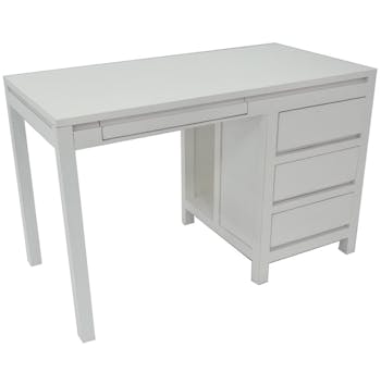 Bureau moderne 3 tiroirs hévéa 120x60x76cm OLGA