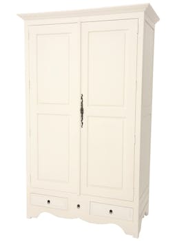 Armoire 2 portes avec penderie hévéa 120X60x195cm TRADITION