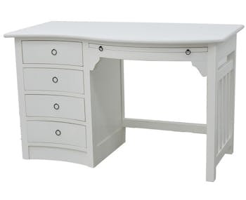 Bureau vague colonial 4 tiroirs hévéa 124cm TRADITION