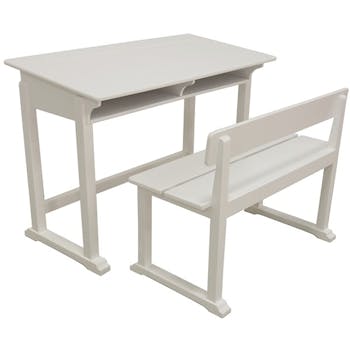 Bureau d'écolier et son banc Hévéa 100x50x70cm TRADITION