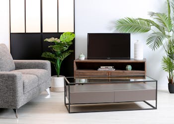 Table basse verre et métal TORONTO