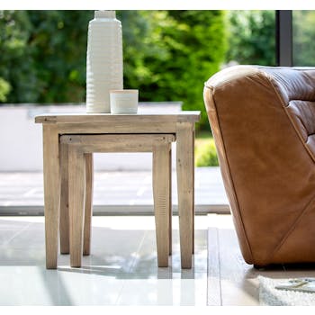 Table gigogne bois recyclé clair SALERNE