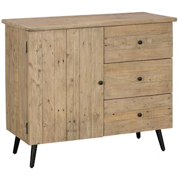 Petit buffet bois recyclé clair 1 porte SALERNE