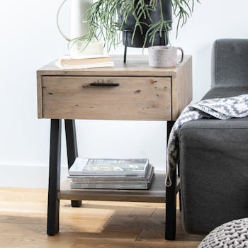 Bout de canapé bois recyclé VITTORIA