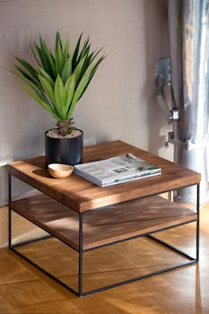 Bout de canapé chêne massif OKA