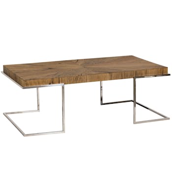 Table basse moderne chêne acier RIVERSIDE