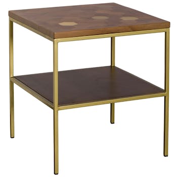 Bout de canapé bois d'acacia laiton HOBART