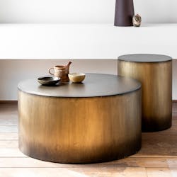 Table Basse Ronde Metal Style Oriental Tables Basses Pier Import