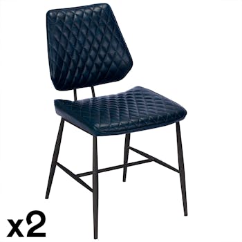 Chaise industrielle bleu foncé (lot de 2) SALERNE