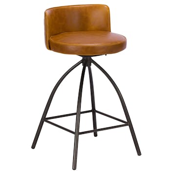 Tabouret de bar vintage camel BRISBANE