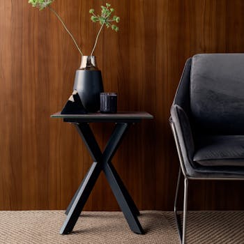 Bout de canapé en verre gris clair OTTAWA