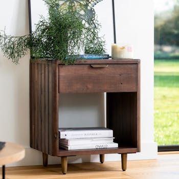 Bout de canapé bois recyclé brun QUEENSTOWN