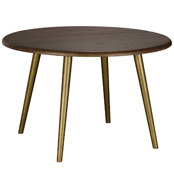 Table à manger ronde bois recyclé brun 120 cm QUEENSTOWN