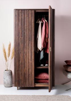 Armoire penderie bois recyclé brun QUEENSTOWN