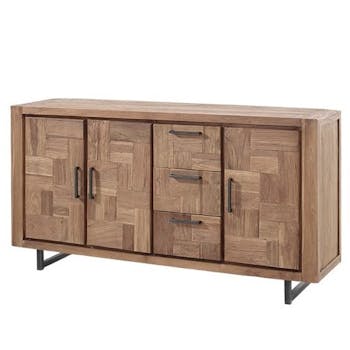 Buffet bas teck 3 portes 3 tiroirs BALI