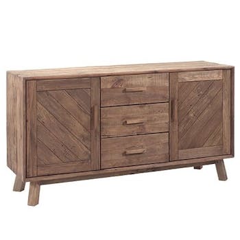 Buffet bas bois recyclé 2 portes 3 tiroirs DETROIT